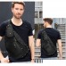 LederleiterUSA Herren Leder Brusttasche Sling Crossbody Umhängetasche Rucksack Outdoor Tasche für Männer