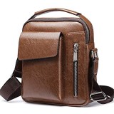 SDINAZ Herren Schultertaschen Vintage PU-Leder Mode Crossbody Tasche Handtasche DE895 Braun
