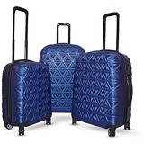 Orci Pyramide Reisekoffer Hartschale Trolley Koffer Handgepäck M-L-XL-Set (Blau Set)