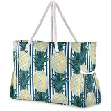 Mnsruu Damen-Handtaschen Wasserfarben Sommer-Ananas große Schultertasche Strandtasche Baumwollseil-Griffe