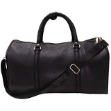 Weekend Travel Leather Bag Overnight Duffel Waterproof Bags Tote Carryon Luggage Gym Bag for Men&Women(Black)