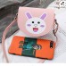 Shoulder Bag Cartoon Girl PU Leather Flip Case Cover for Children Suitable for 1-8 Years