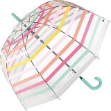 Esprit Automatik Regenschirm Glockenschirm durchsichtig transparent Stripes