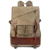 Neuleben Vintage Rucksack Damen Herren Wasserdicht gewachst Canvas Rucksäcke Daypack Backpack Reiserucksack für Uni Reise Outdoor (Braun)