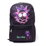 Rick and Morty Rick'S Neon Face Print Rucksack Casual Daypack 28cm 20L Schwarz