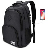 YAMITON Premium Rucksack mit Laptopfach und USB Ladeanschluss - Business Herren Rucksack für Laptop 15 6 Zoll für Arbeit Studium Schule Wandern Camping und Reisen 35L