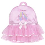 besbomig Ballett Tasche Kinderrucksack Schulrucksack Rosa Sporttasche für Ballerina Mädchen Daypack Tanztasche Tanzschuhmuster