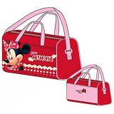 Disney Minnie Mouse - Kinder Sporttasche Reisetasche 4372 - rot-rosa