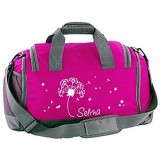 Mein Zwergenland Sporttasche Kinder mit Schuhfach und Nassfach Kindersporttasche 41L mit Namen personalisiert Motiv Pusteblume in Pink