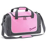 Werbetreff Gera Quadra Sporttasche in rosa/grau mit Name Bedruckt für Mädchen und Frauen Schwimmtasche Reittasche