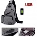 Estwell Sling Rucksack Outdoor Brusttasche Herren Damen Sport Schultertasche mit USB Kabel und Wasserflasche Halter