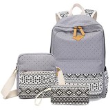 WSLCN Unisex Erwachsene Schultaschen-Set Segeltuch Rucksack Daypack Schultertaschen Freizeit Kinderrucksäcke 7 Stück