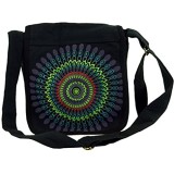 GURU SHOP Schultertasche Hippie Tasche Goa Tasche - Braun Herren/Damen Baumwolle 25x25x7 cm Alternative Umhängetasche Handtasche aus Stoff
