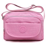 tuokener Tasche Klein Damen Umhängetasche Street Bag Wasser-Beständige Nylon Viele Fächer Schultertaschen(Pink)