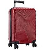 DKH-Handgepäck Reißverschlusskoffer rot/silberner Koffer Universalrad 24 Zoll